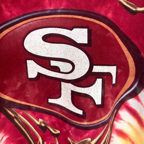 Vintage Y2K San Francisco 49ers NFL Tie Dye T Shirt 2XL - Picture 5 of 9
